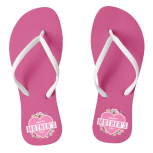 Tongs Joyeuse fête des mères florales Retourner les t