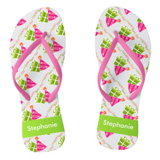 Tongs Joyeux anniversaire personnalisé