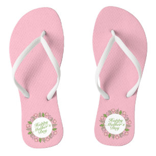 Tongs Joyeux Joyeux Fête des Mères Floral Retourner le