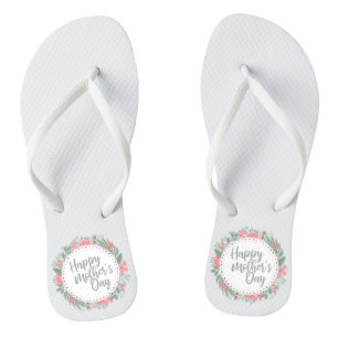 Tongs Joyeux Joyeux Fête des Mères Floral Retourner le