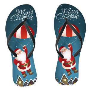 Tongs Joyeux Noël mignon Parachute moderne Père Noël