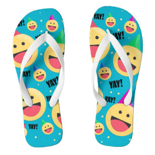 Tongs Joyeux YAY Emojis en Socles Casquettes du parti