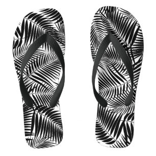 Tongs Kona Palms Hawaiian Leaf Tropical - Noir