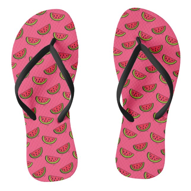 Tongs La pastèque d'été sur le Motif rose (Semelle)