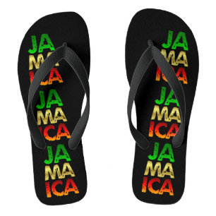Tongs La typographie colorée jamaïcaine