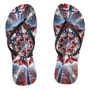 Tongs Lanières minces adultes aux couleurs norvégiennes