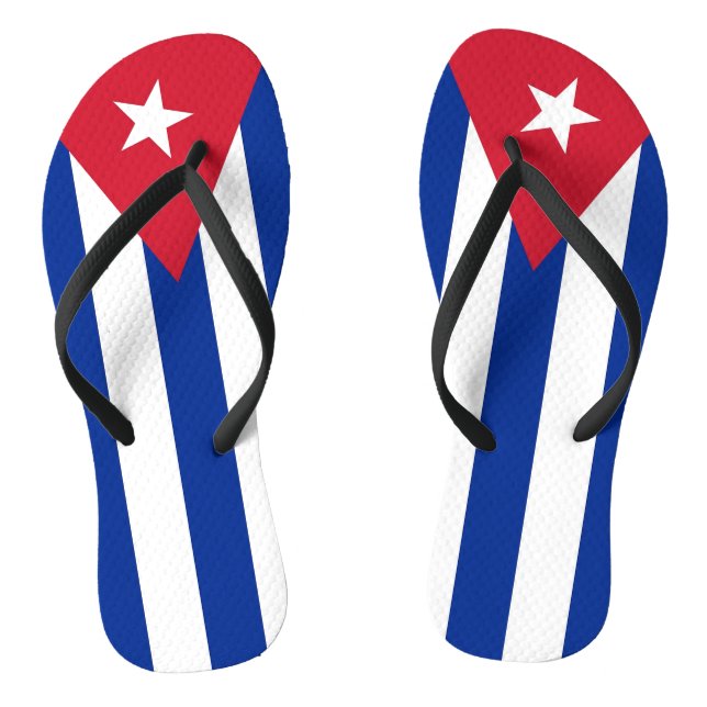 Tongs Lanières minces adultes avec drapeau de Cuba (Semelle)