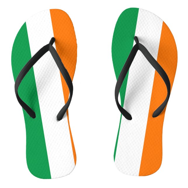 Tongs Lanières minces adultes avec drapeau d'Irlande (Semelle)