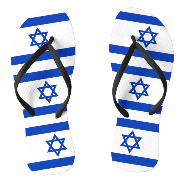 Tongs Lanières minces adultes avec drapeau d'Israël (Semelle)