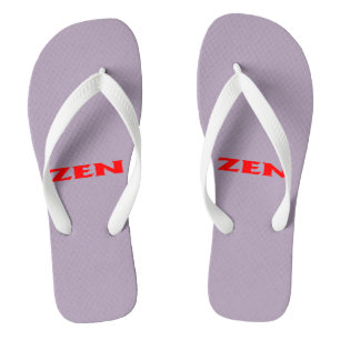 Tongs larges gris rouge zen