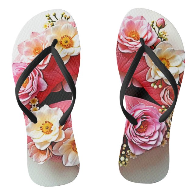 Tongs L'art des lèvres florales (Semelle)