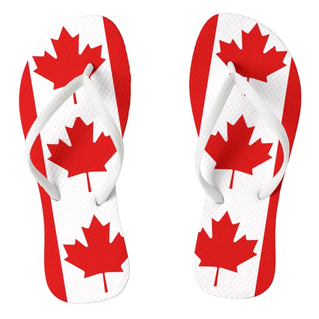 Tongs Le drapeau de la Feuille d'érable du Canada (Semelle)