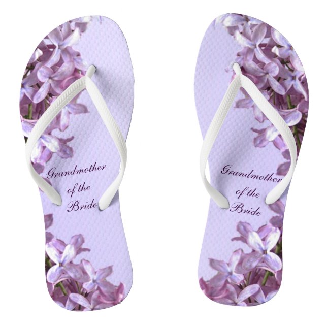Tongs Le lilas floral fleurit la grand-mère de mariage (Semelle)