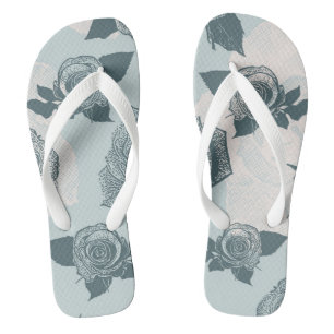 Tongs Le motif floral avec s'est levé