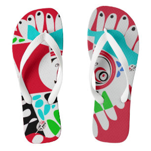 Tongs Le nid d’oiseaux - Crimson Red Grey
