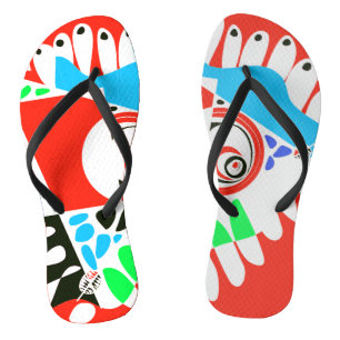Tongs Le nid d’oiseaux - Rouge blanc écarlate