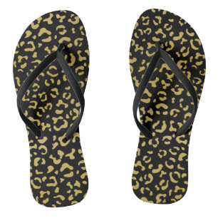 Tongs Leopard d'or, Parties scintillant d'or, Motif de l