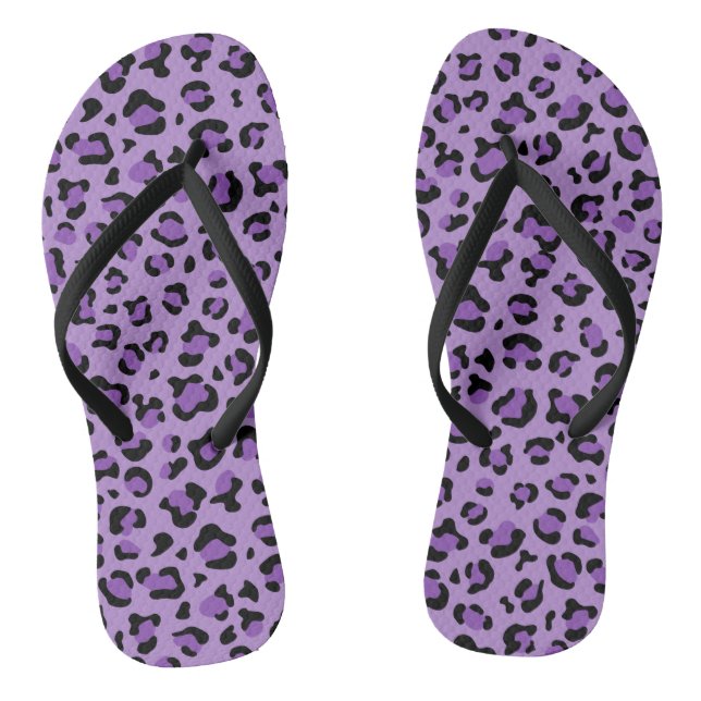 Tongs Leopard Print, Léopard Spots, Purple Leopard (Semelle)