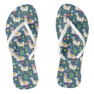 Tongs Les lamas dans les lunettes de soleil Motif