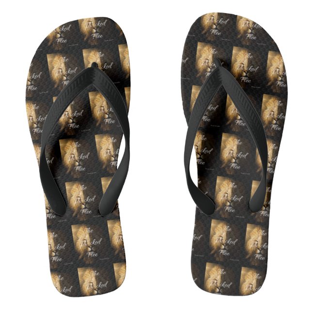 Tongs Les méchants fuient les proverbes 28:1 KJV NOIR To (Semelle)