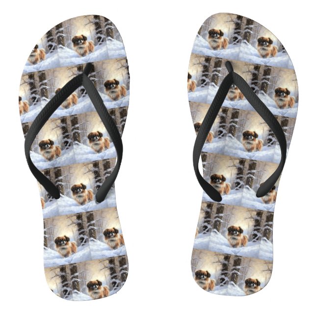 Tongs L'Espagnol Tibétain Laissons Il Neige Noël (Semelle)