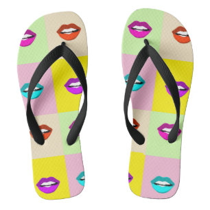 Tongs Lèvres Personnalisées Adultes, Lanières larges