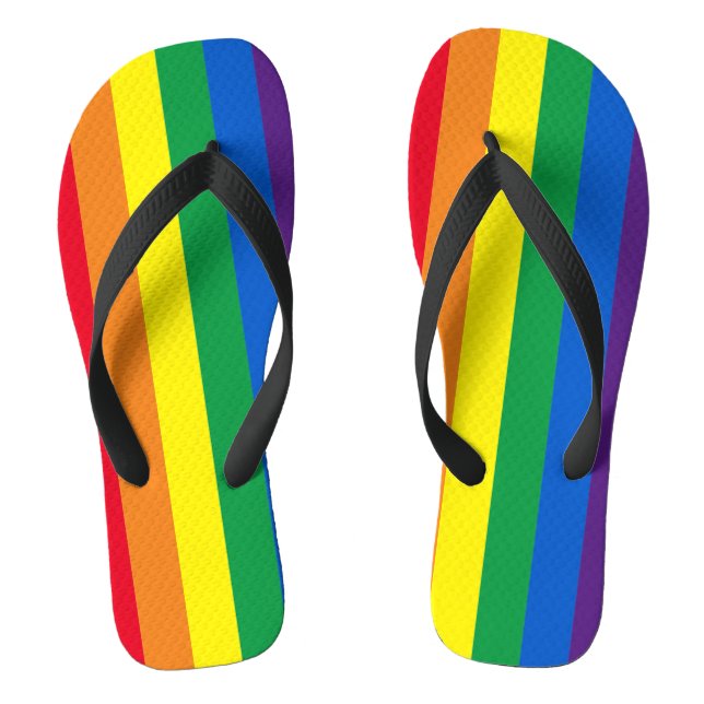 Tongs Lgbt Rainbow couleurs rayures drapeau gay pride Lg (Semelle)