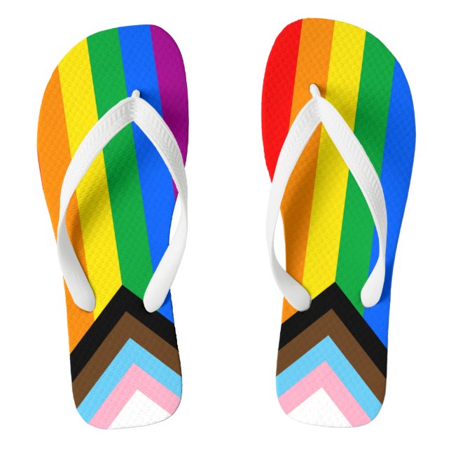 Tongs LGBTQ+ Indicateur de fierté de progrès (Semelle)