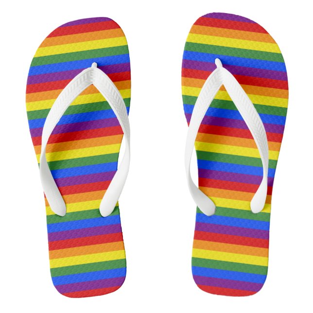 Tongs LGBTQ Pride Rainbow Stripe Motif (Semelle)