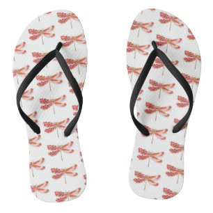 Tongs libellule de fleurs avec sakura de bijoux