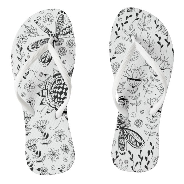 Tongs libellules et fleurs (Semelle)
