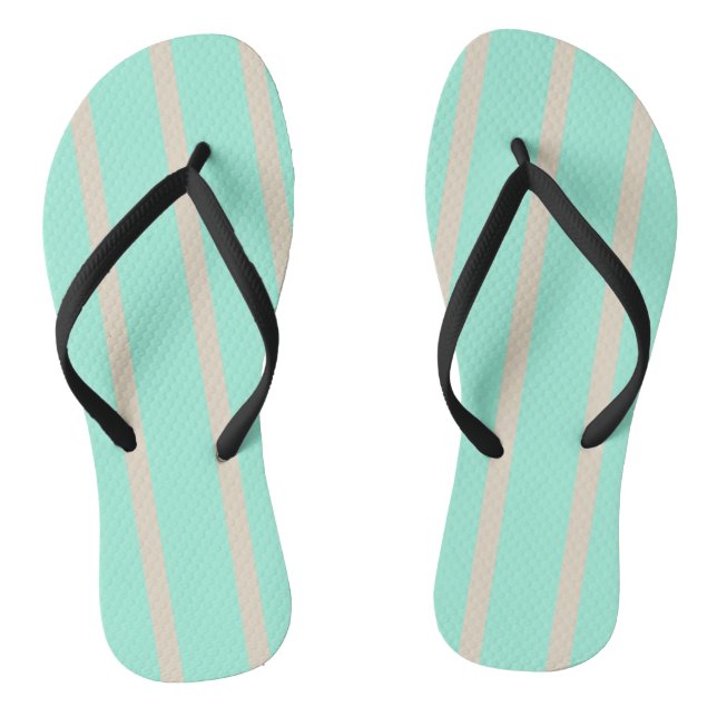 Tongs Lignes rayées bleu pastel clair et gris (Semelle)