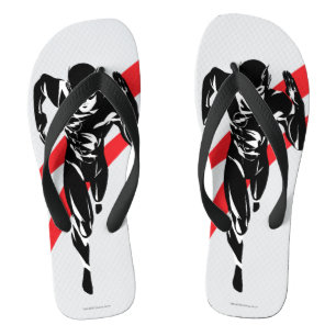 Tongs Ligue de Justice Flash Running Noir Pop Art