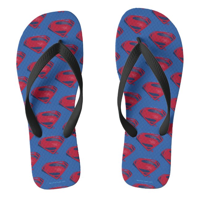 Tongs Ligue de Justice | Symbole Superman brosse et demi (Semelle)