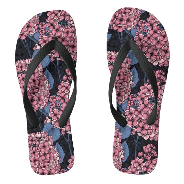 Tongs Lilac rose sur bleu foncé (Semelle)