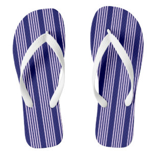 Tongs Lilac violet et bleu marine cinq bandes motif