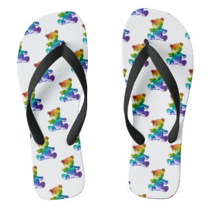 Tongs L'ours en peluche en métal brossé de SlipperyJoe à