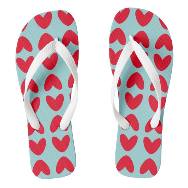 Tongs Love Heart Flip Flops Plage Chaussures (Semelle)