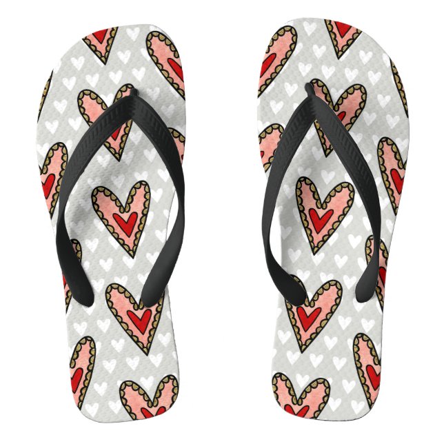 Tongs Love Heart Flip Flops Plage Chaussures (Semelle)