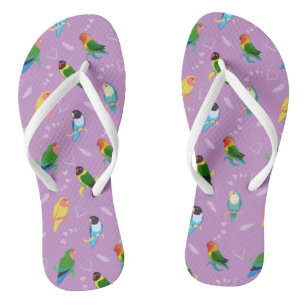 Tongs Lovebirds of Rainbow Colors Motif