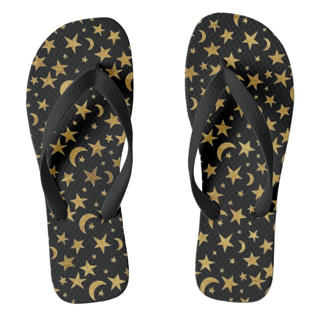 Tongs Lunes d'or et étoiles (Semelle)