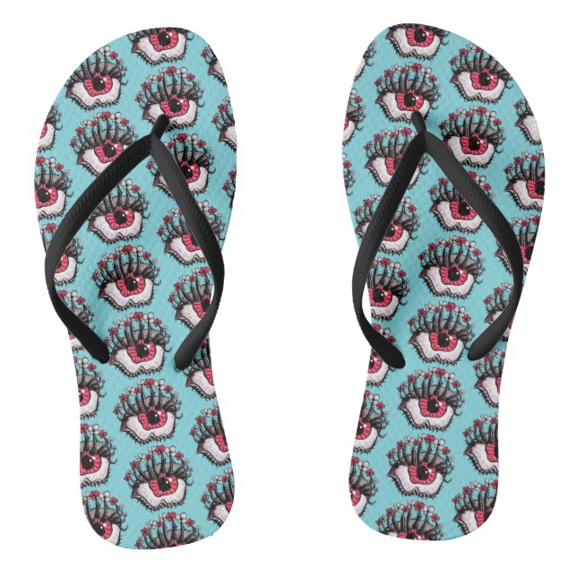 Tongs Macabre Yeux Déplaisant Goth de cuisine (Semelle)