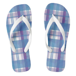 Tongs Madras Plaid Blue et Purple