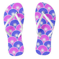 Magenta et bleu chinois semi-cercle Motif vague