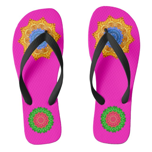 Tongs Mandala Magic Chakra Améliorer Fuschia (Semelle)