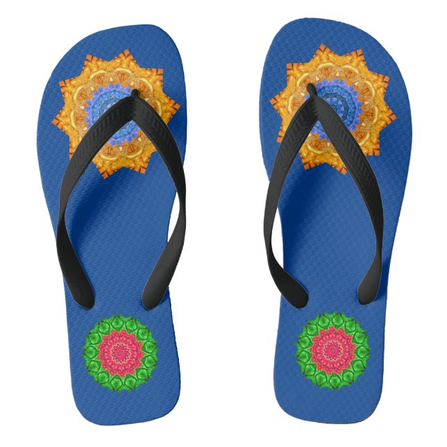 Tongs Mandala Magic Chakra Améliorer la mer Bleue (Semelle)