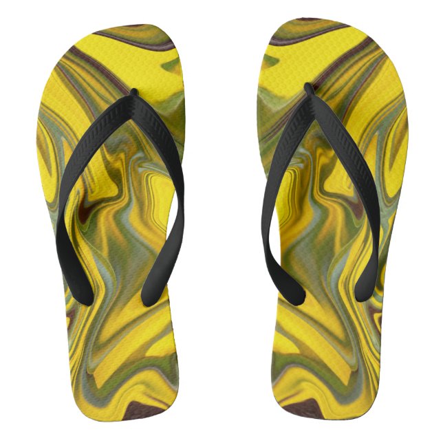 Tongs Marble Waves Yellow Digital Paper-55448 (Semelle)
