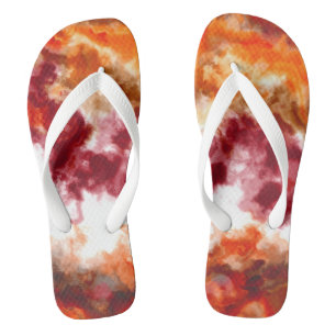 Tongs Marbre orange et rouge