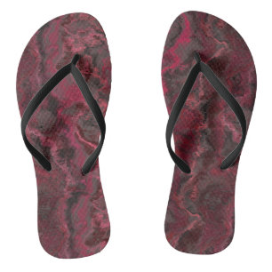 Tongs Marbre rouge Abstrait