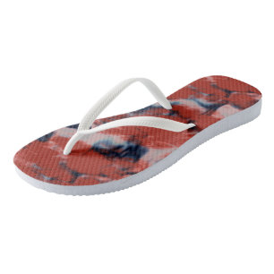 Tongs Marbre rouge blanc et bleu